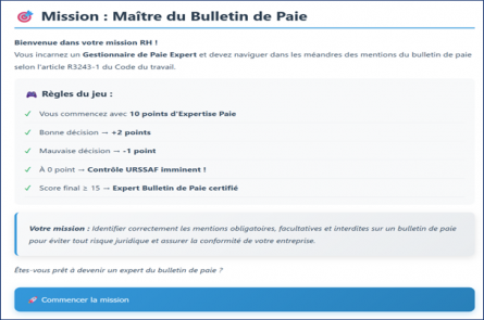 Mission bulletin de paie 2025